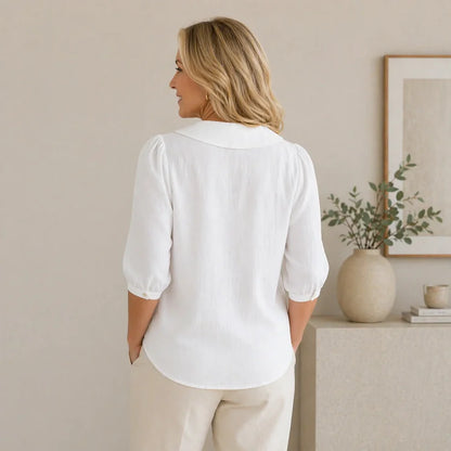 Celestine — Collared Button Blouse