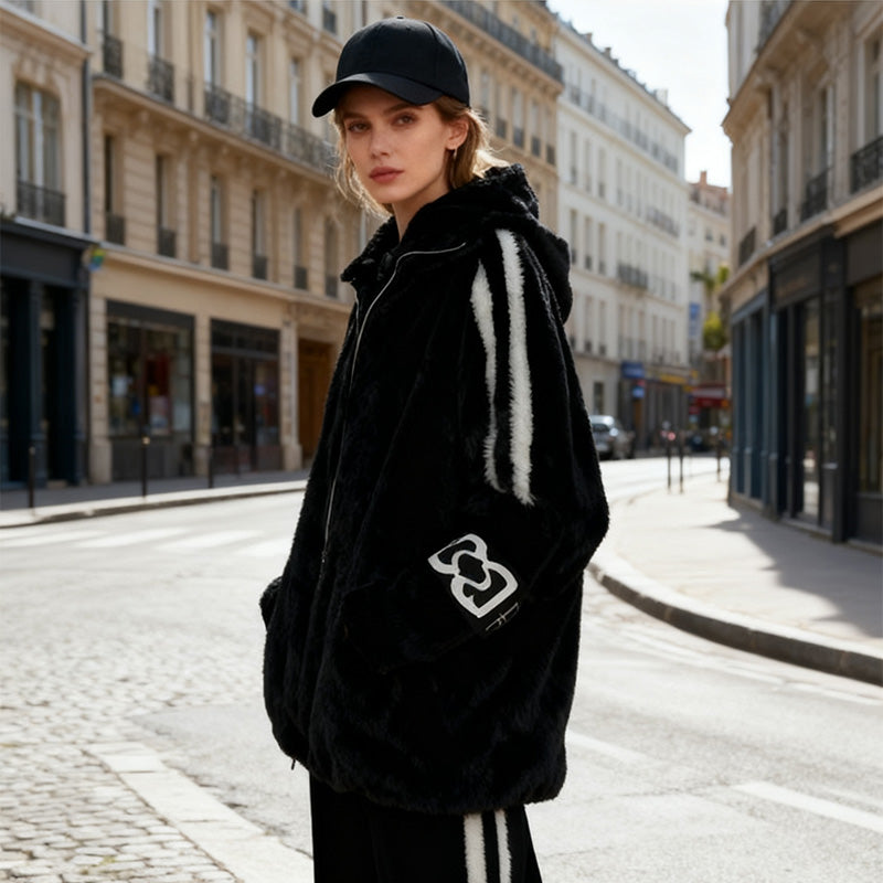 Women's Casual Coat - Ultra-Soft Fleece with Hood and Zipper