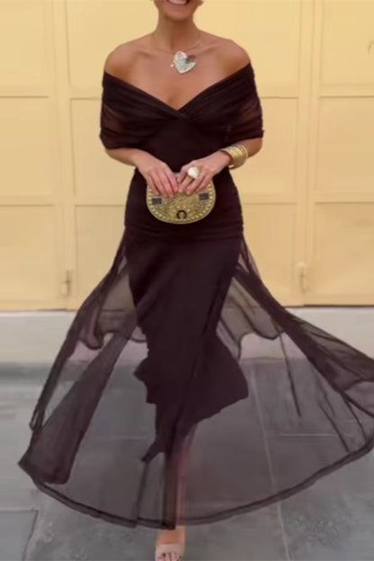 Elin — V-Neck Cinched Waist Maxi Dress