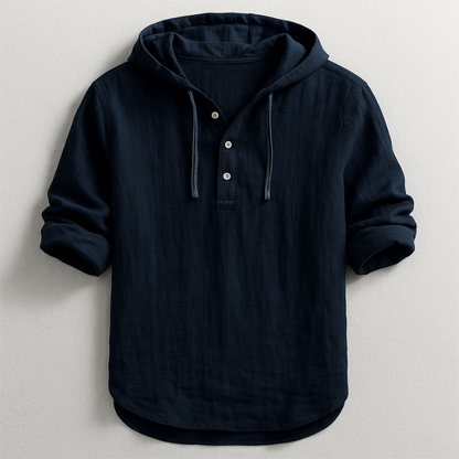 Lorenzo | Refined Linen Hoodie Shirt