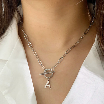 Initial Necklace — Paperclip Chain