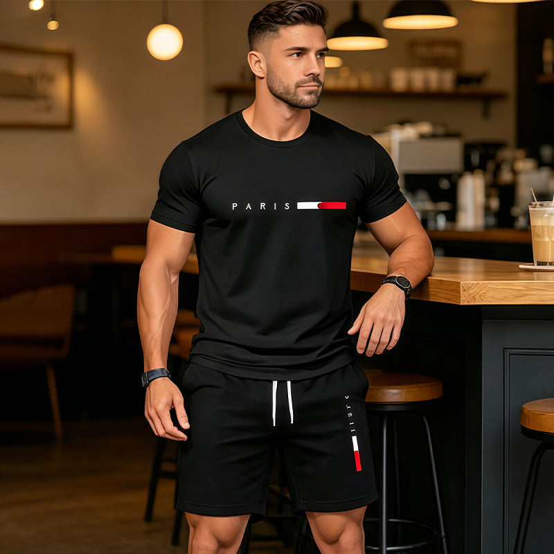 Luxven — Print Tee & Shorts Matching Two-Piece Set