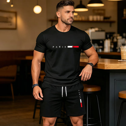 Luxven — Print Tee & Shorts Matching Two-Piece Set