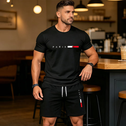 Luxven — Print Tee & Shorts Matching Two-Piece Set