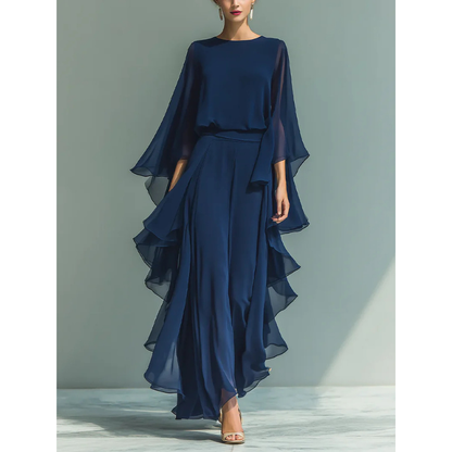 Aurora — Chiffon Ruffle Top & Trouser Set