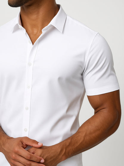 Non-Iron 4-Way Stretch Shirt – Transparent Buttons