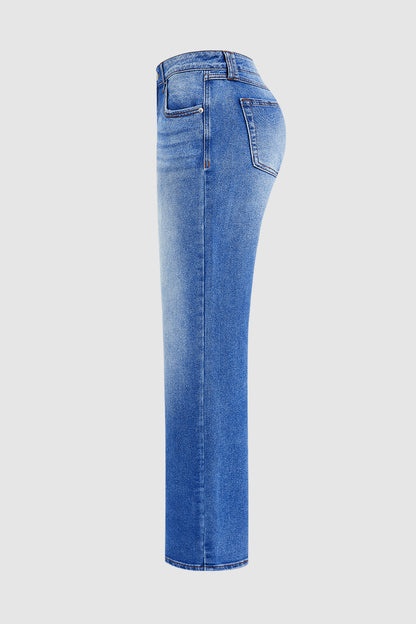 Straight Leg Jeans with Mid Rise