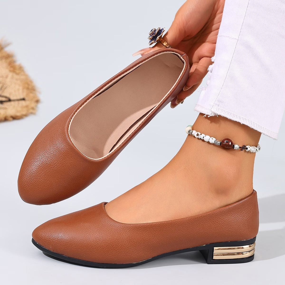 Women's Leather Comfortable Flat Loafers - Comfortable Loafers