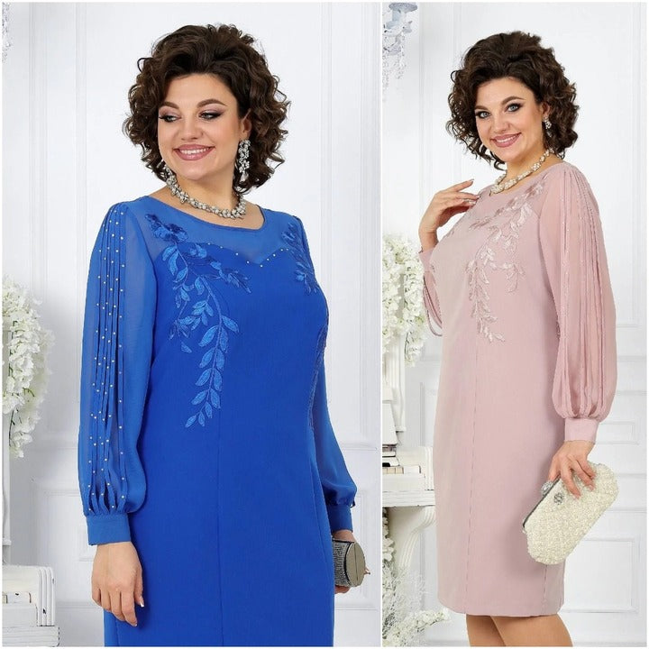 Elegant - Chiffon & Lace Detail Dress