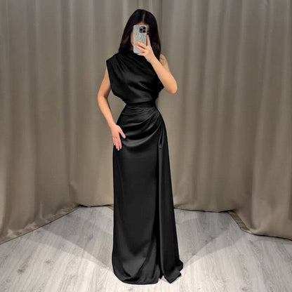 Ailinore — Sleeveless Elastic Taffeta Dress