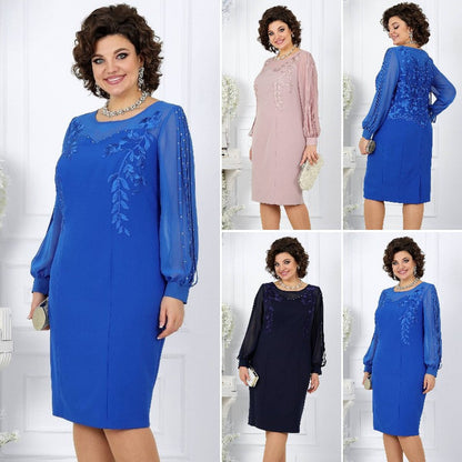 Elegant - Chiffon & Lace Detail Dress
