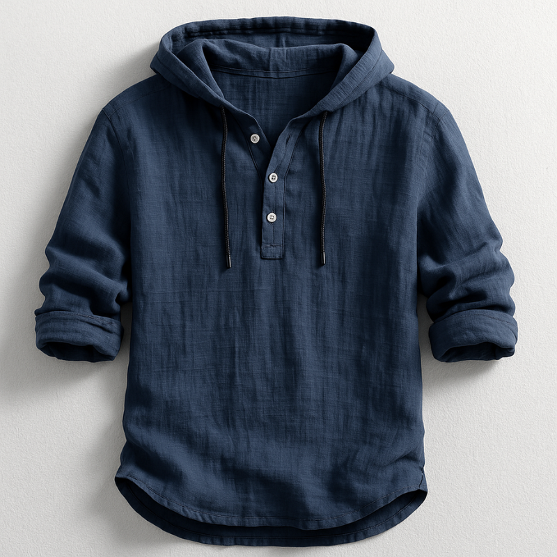 Lorenzo | Refined Linen Hoodie Shirt
