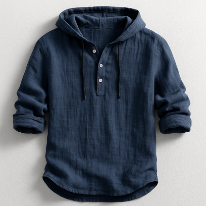 Lorenzo | Refined Linen Hoodie Shirt