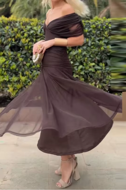 Elin — V-Neck Cinched Waist Maxi Dress