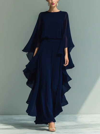 Aurora — Chiffon Ruffle Top & Trouser Set