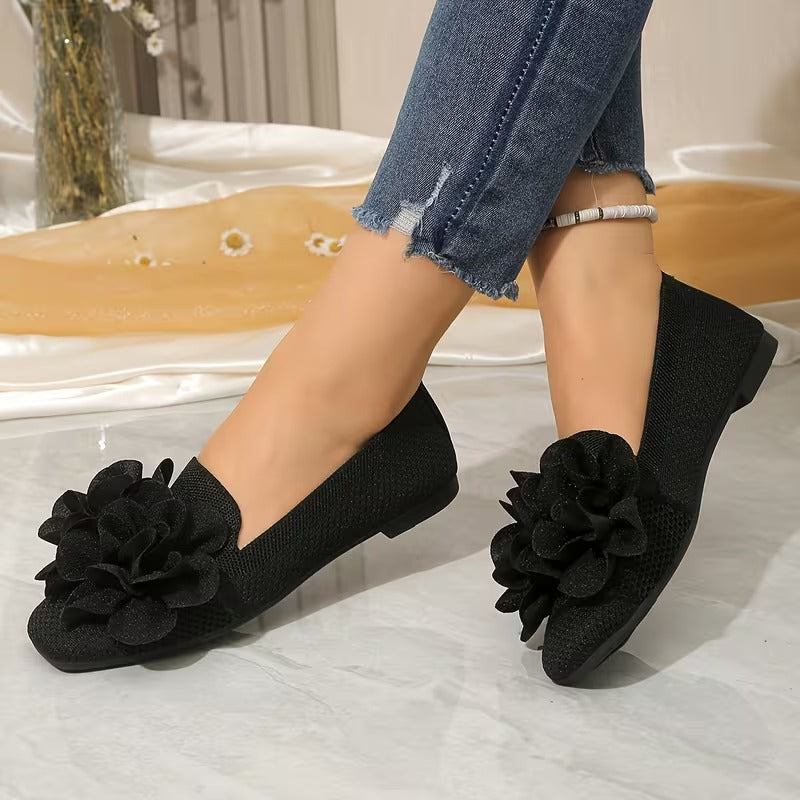 Women's Floral Mary Jane Shoes with Flat Heel