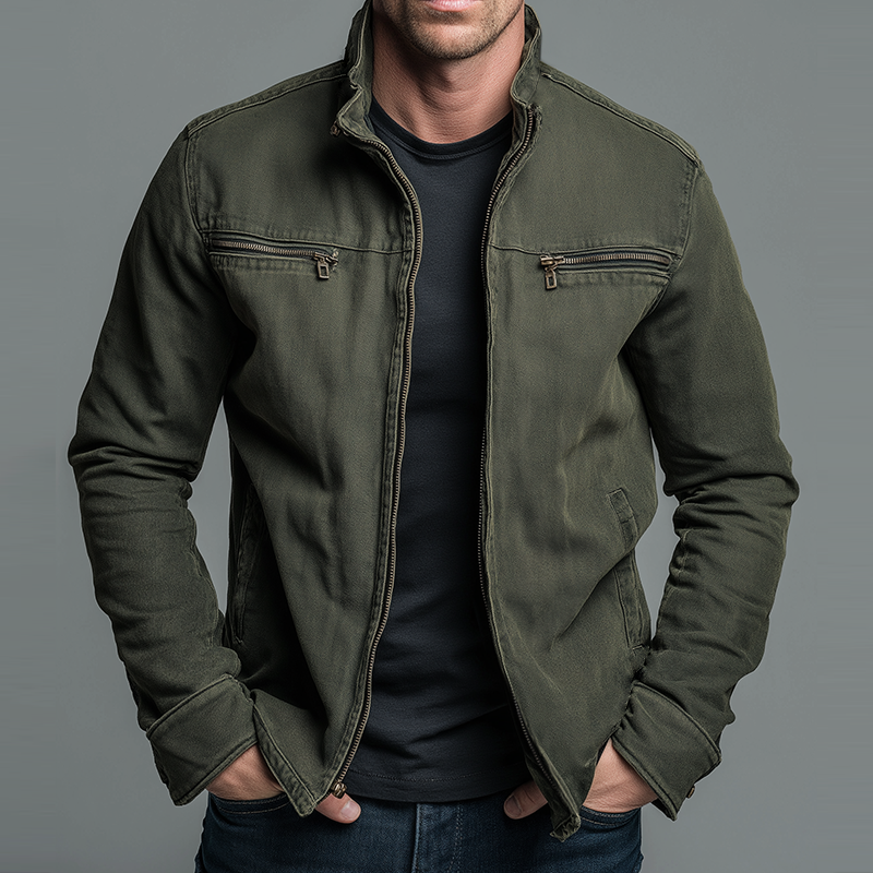 Gertrud Vintage Cotton Zip Jacket - Comfortable Cotton Jacket