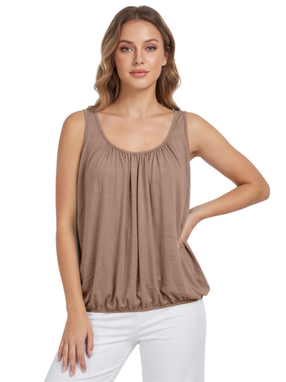 Élodie — Colour Pleated Sleeveless Camisole