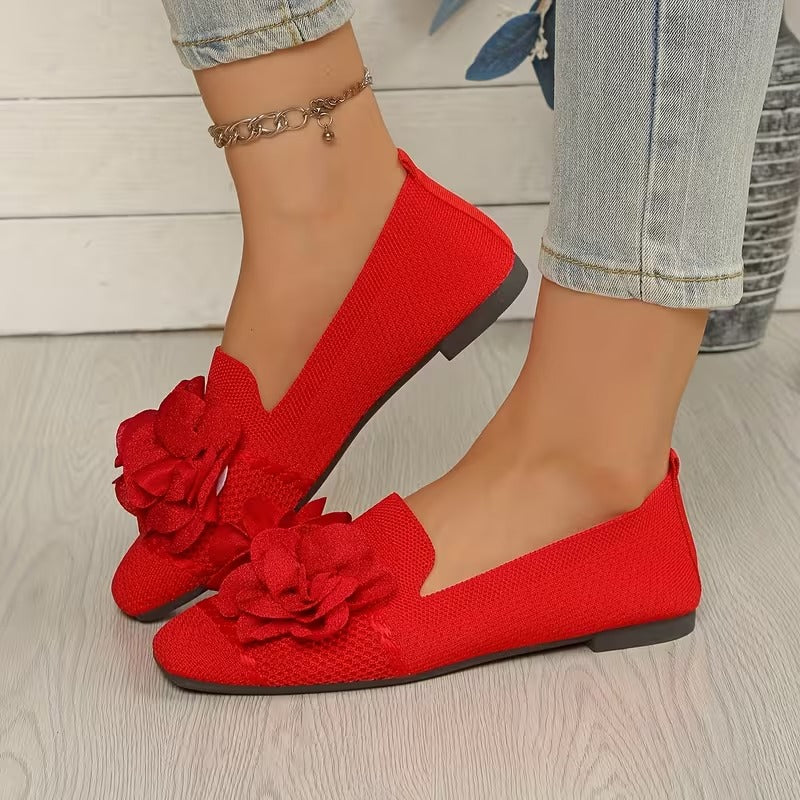 Women's Floral Mary Jane Shoes with Flat Heel