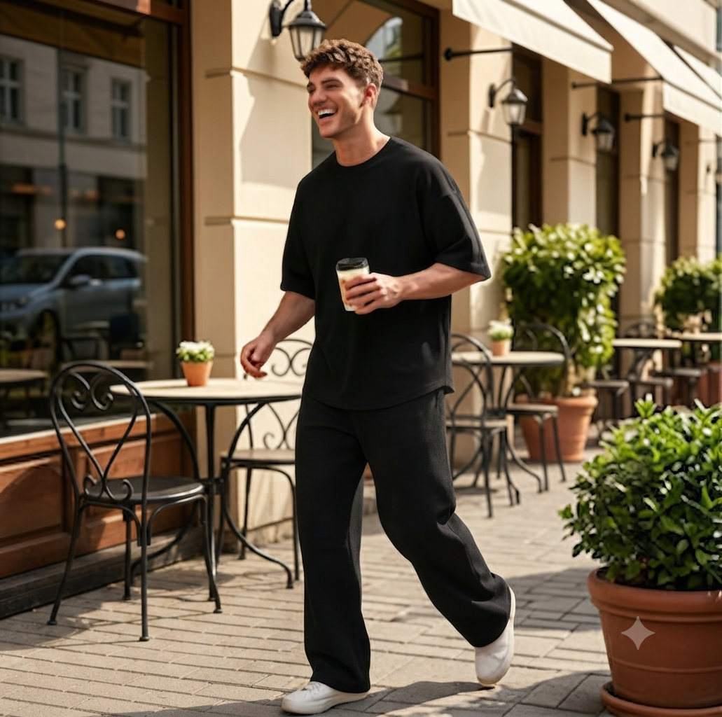 Marchevio — Two-Piece Tee & Wide-Leg Pants Set