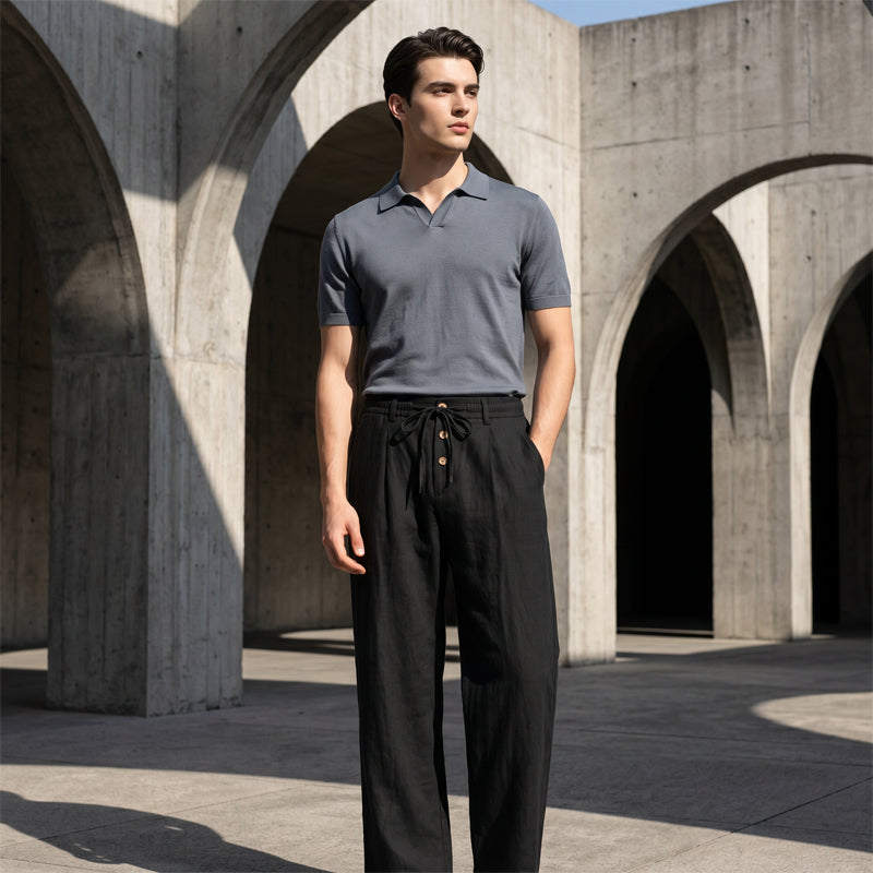 Landric — Straight-Leg Drawstring Pants
