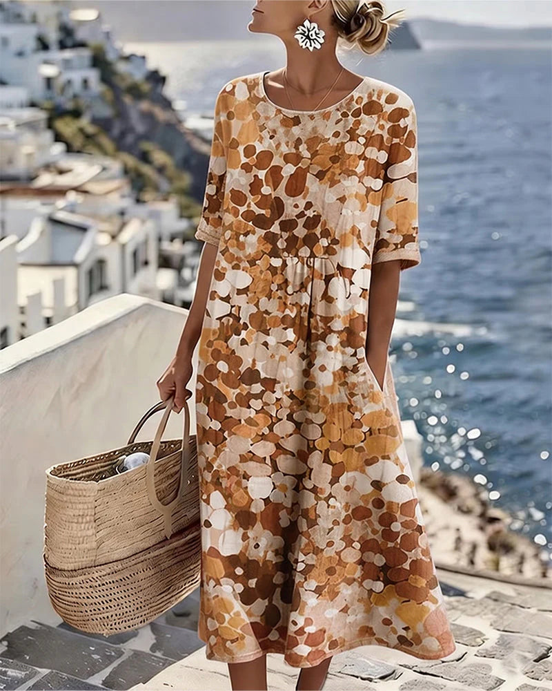 Rona — Floral Loose Midi Summer Dress