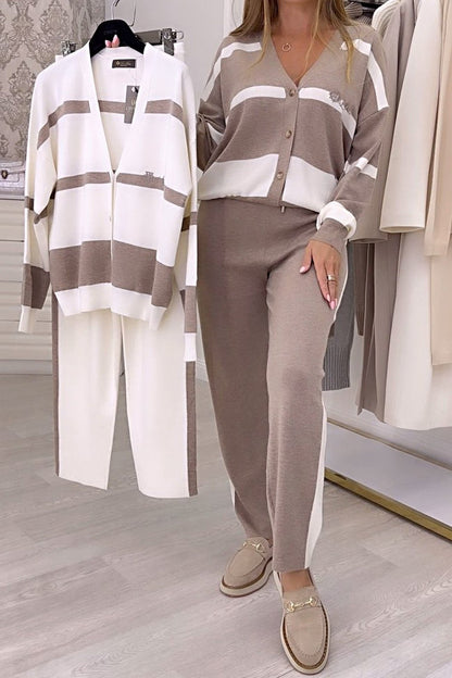 Fashionable Knitted Sweater, Two-Piece Set