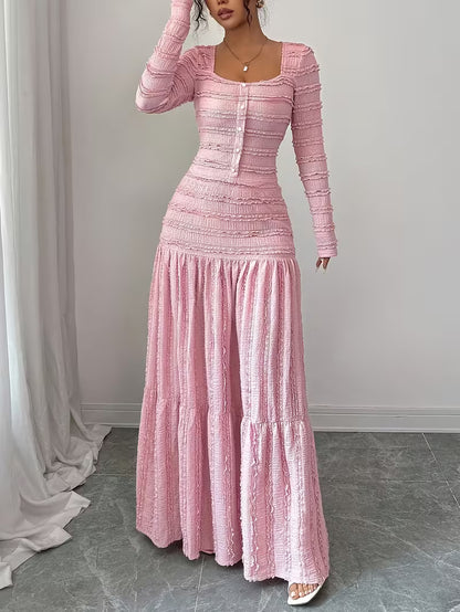 Maisonelle — Sculpted Square-Neck Maxi Dress