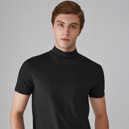 Vorenzo  — Men's Slim Fit Mock Neck T-Shirt