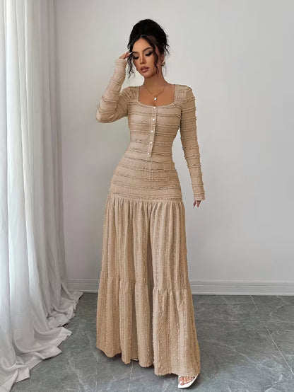 Maisonelle — Sculpted Square-Neck Maxi Dress
