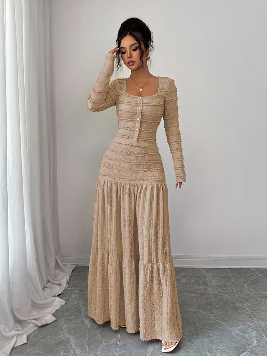 Maisonelle — Sculpted Square-Neck Maxi Dress