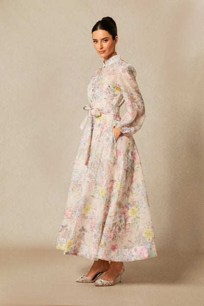 Anne — Floral Balloon Sleeve Maxi Dress