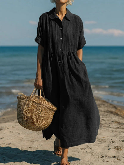 Alízé — Linen Button-Front Summer Dress