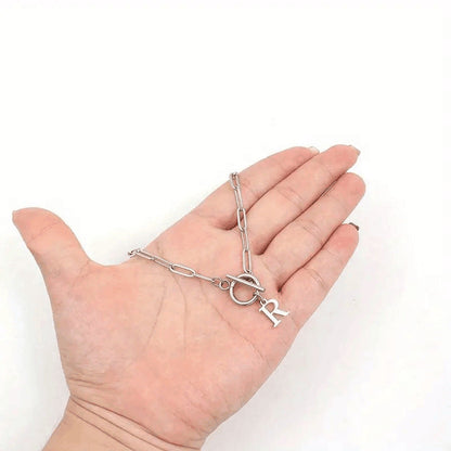 Initial Necklace — Paperclip Chain