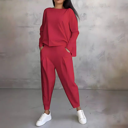Cotonné — Cotton Asymmetric Sweatshirt & Trouser Set