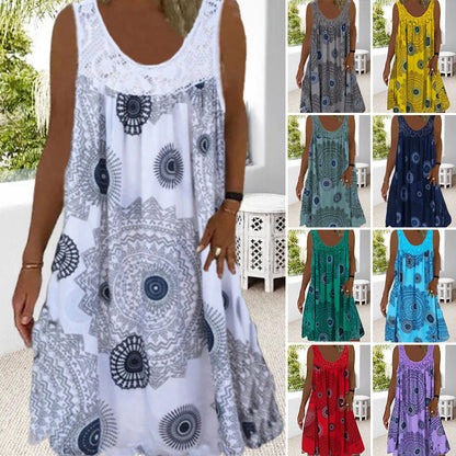 Isolde — Printed Sleeveless Summer Dress