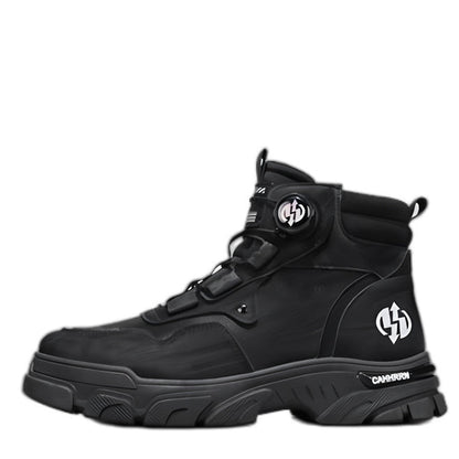 Men's Work Shoes with Pivoting Buckle for Outdoor Use
