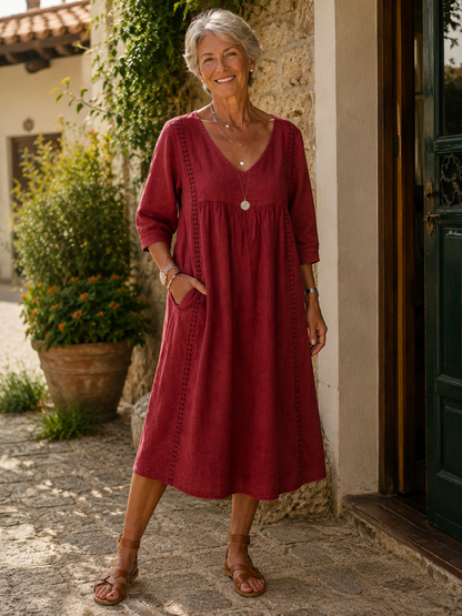 Rossana — Linen & Cotton Lace Dress
