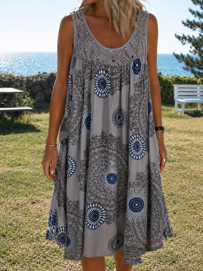 Isolde — Printed Sleeveless Summer Dress