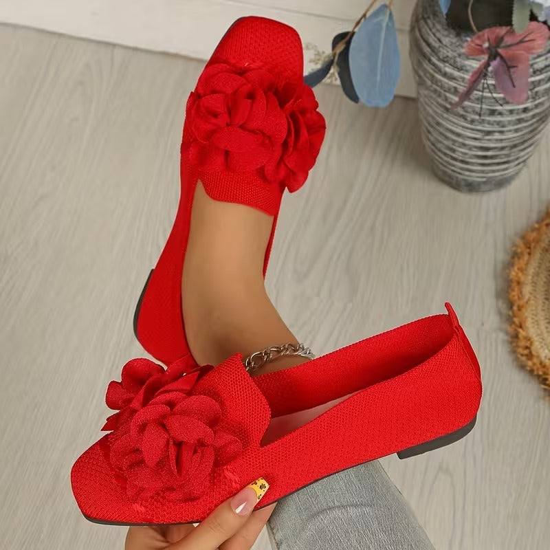 Women's Floral Mary Jane Shoes with Flat Heel