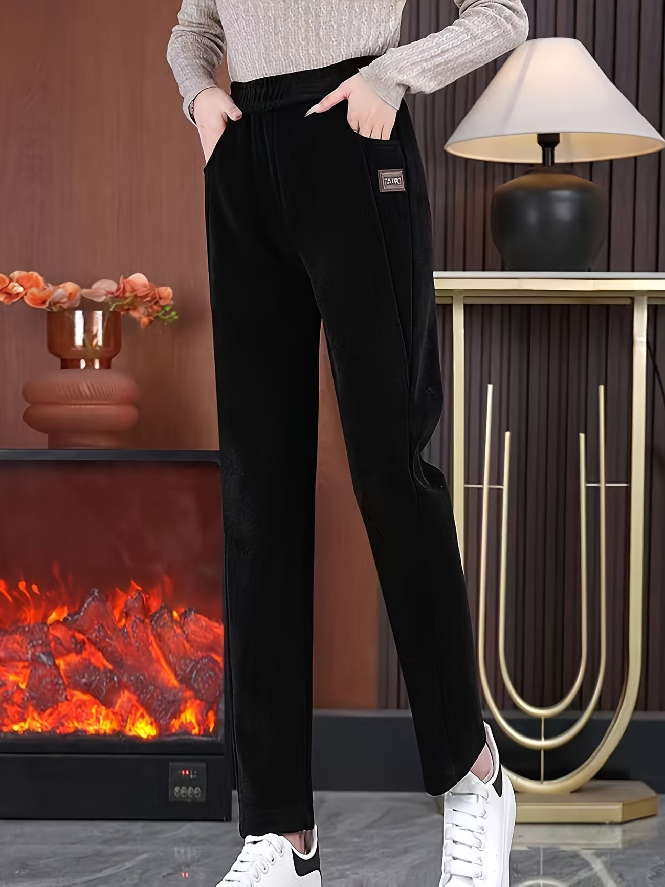 Vourne — Fleece-Lined High-Waist Winter Trouser