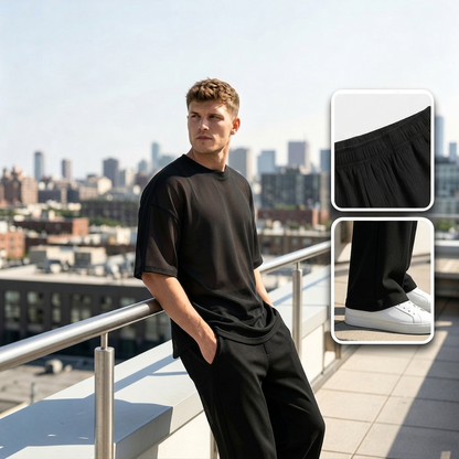 Marchevio — Two-Piece Tee & Wide-Leg Pants Set