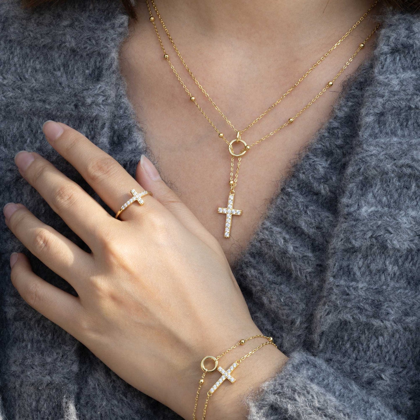 The Circle Cross — Gold Layered Faith Necklace