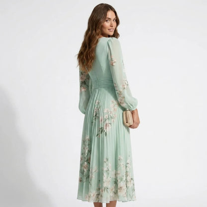 Florenne — Women's Pleated Long Sleeve Dress