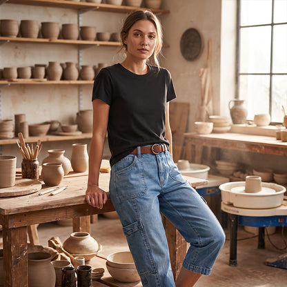 Isadella — Casual Stretchy Cropped Denim Pants