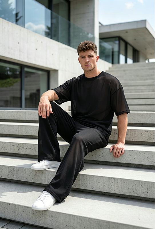 Marchevio — Two-Piece Tee & Wide-Leg Pants Set