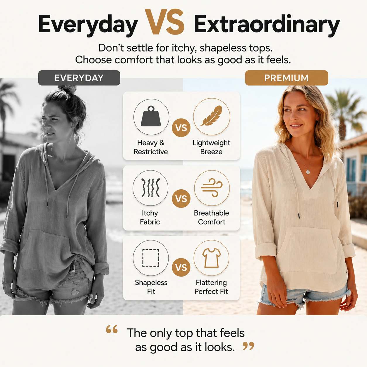 Solveig — Oversized Hooded Beach  Dress