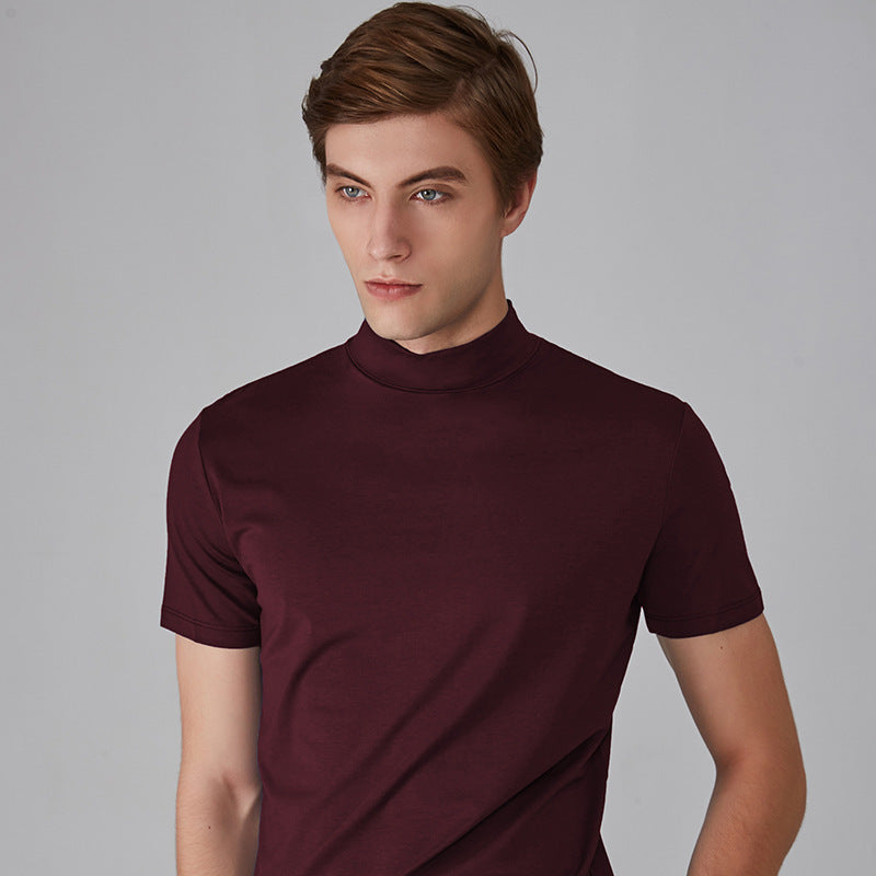 Vorenzo  — Men's Slim Fit Mock Neck T-Shirt