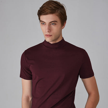 Vorenzo  — Men's Slim Fit Mock Neck T-Shirt