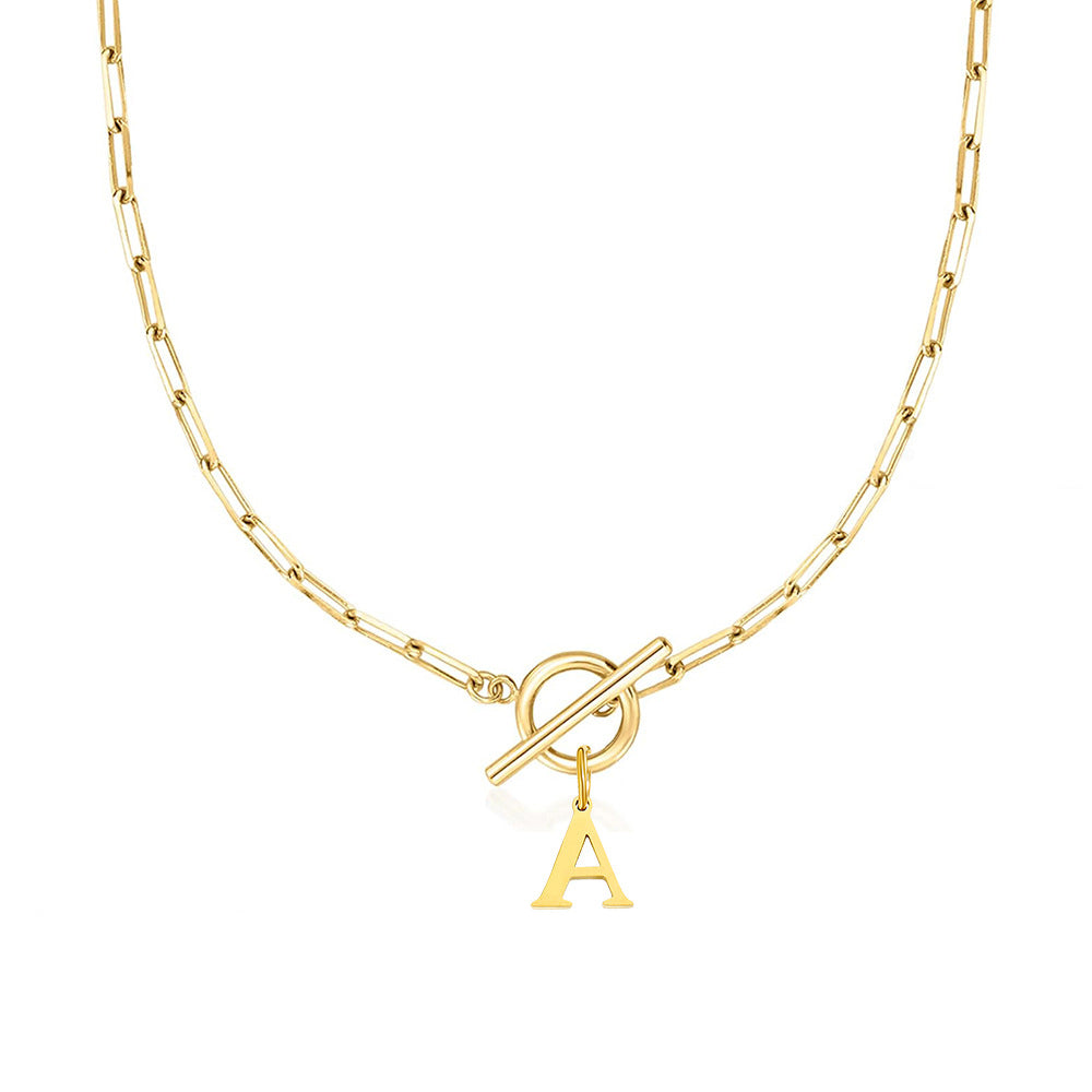 Initial Necklace — Paperclip Chain